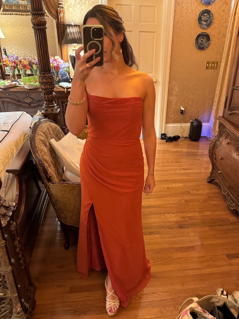 Azazie Strapless or Spaghetti strap Paprika Evening or Bridesmaid Gown - Picture 7 of 7